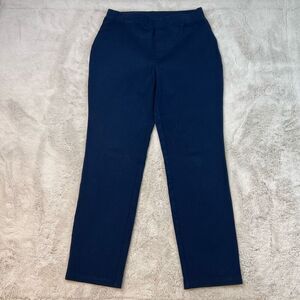 Isaac Mizrahi Pants Womens Size Medium Stretch Navy Blue Pull On